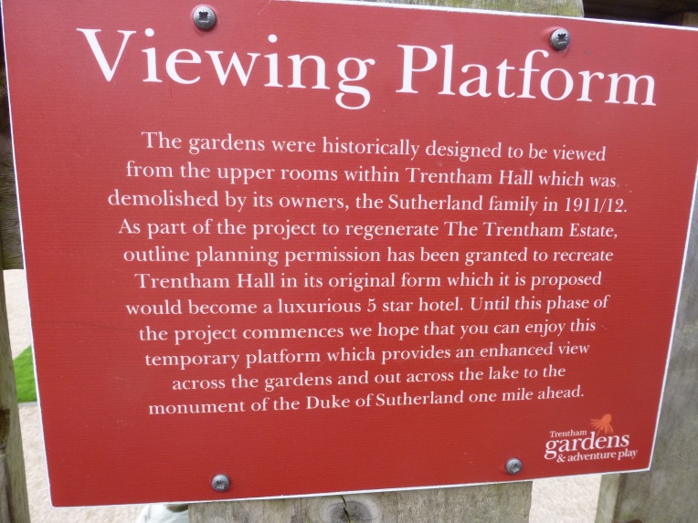 Trentham Hall Viewing Platform Sign